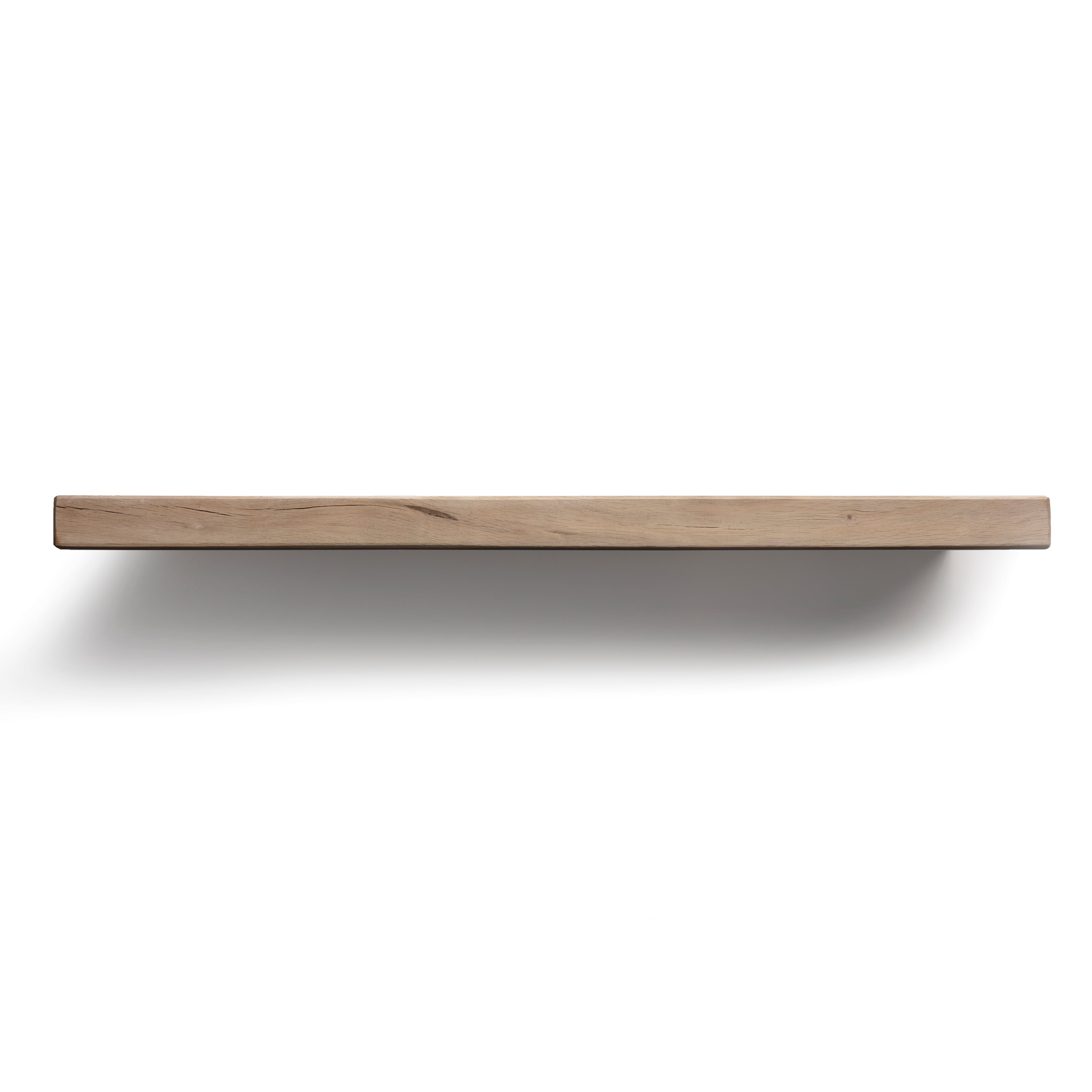 Birtley Iron Solid Wood Shelf & Brackets - 8x2 Oak Shelf (19x4cm) -