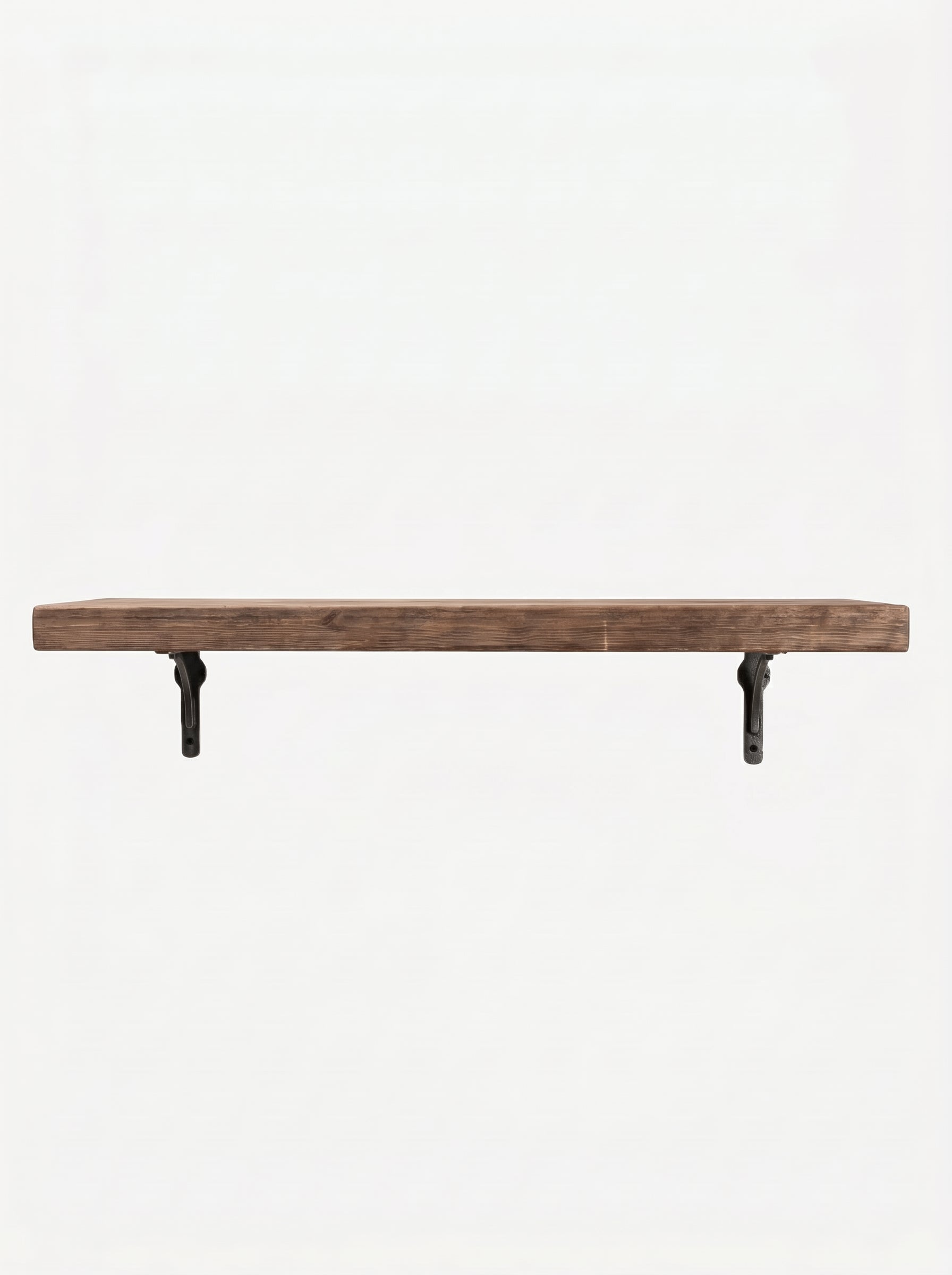 Birtley Iron Rustic Wooden Shelf with Brackets - 22cm x 4.5cm