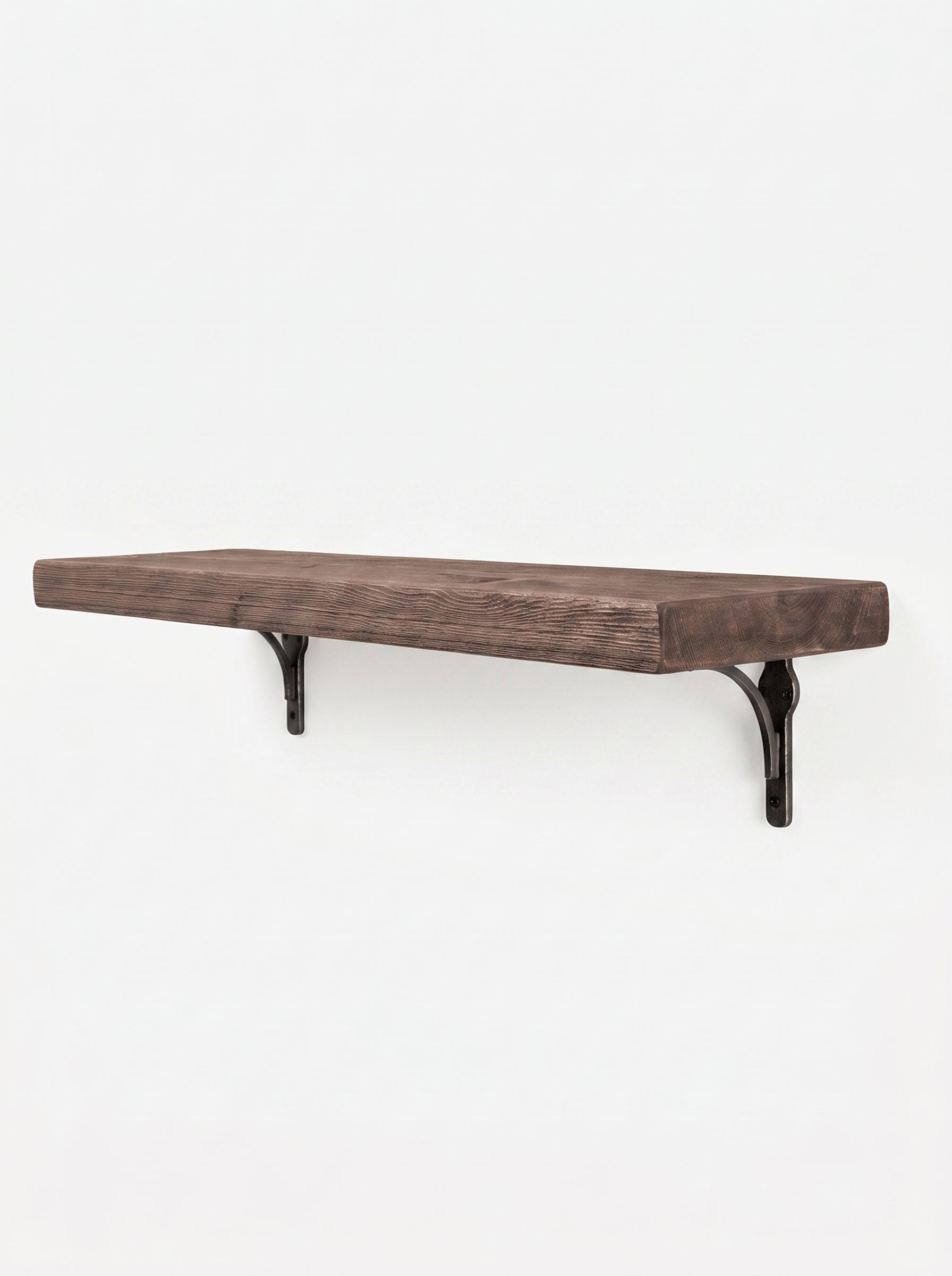 Birtley Iron Rustic Wooden Shelf with Brackets - 22cm x 4.5cm