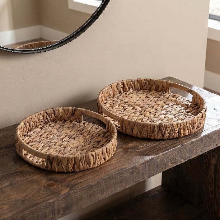 Natural Rattan Display Tray Set of 2
