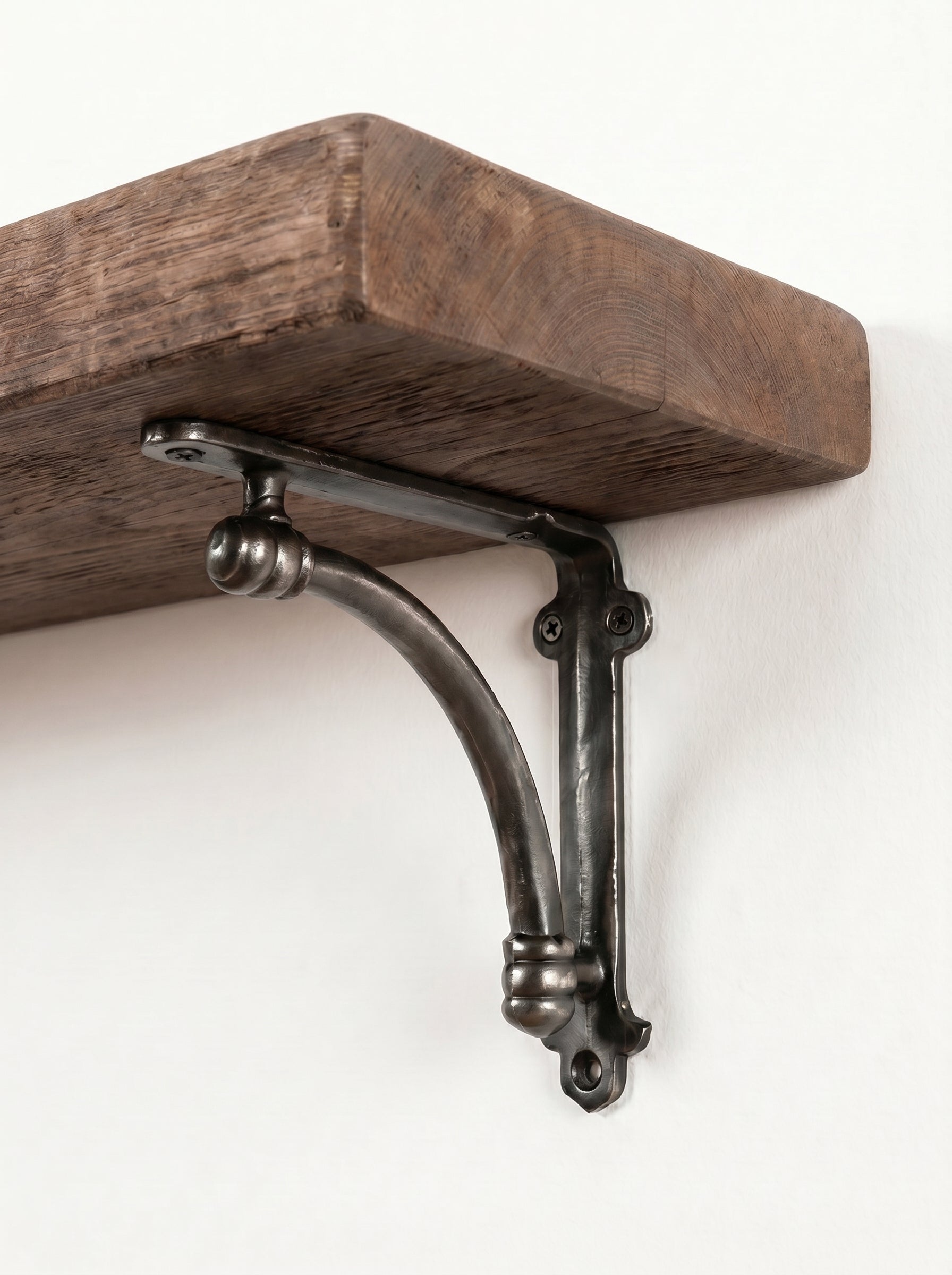 Causey Rustic Wooden Shelf with Brackets - 22cm x 4.5cm