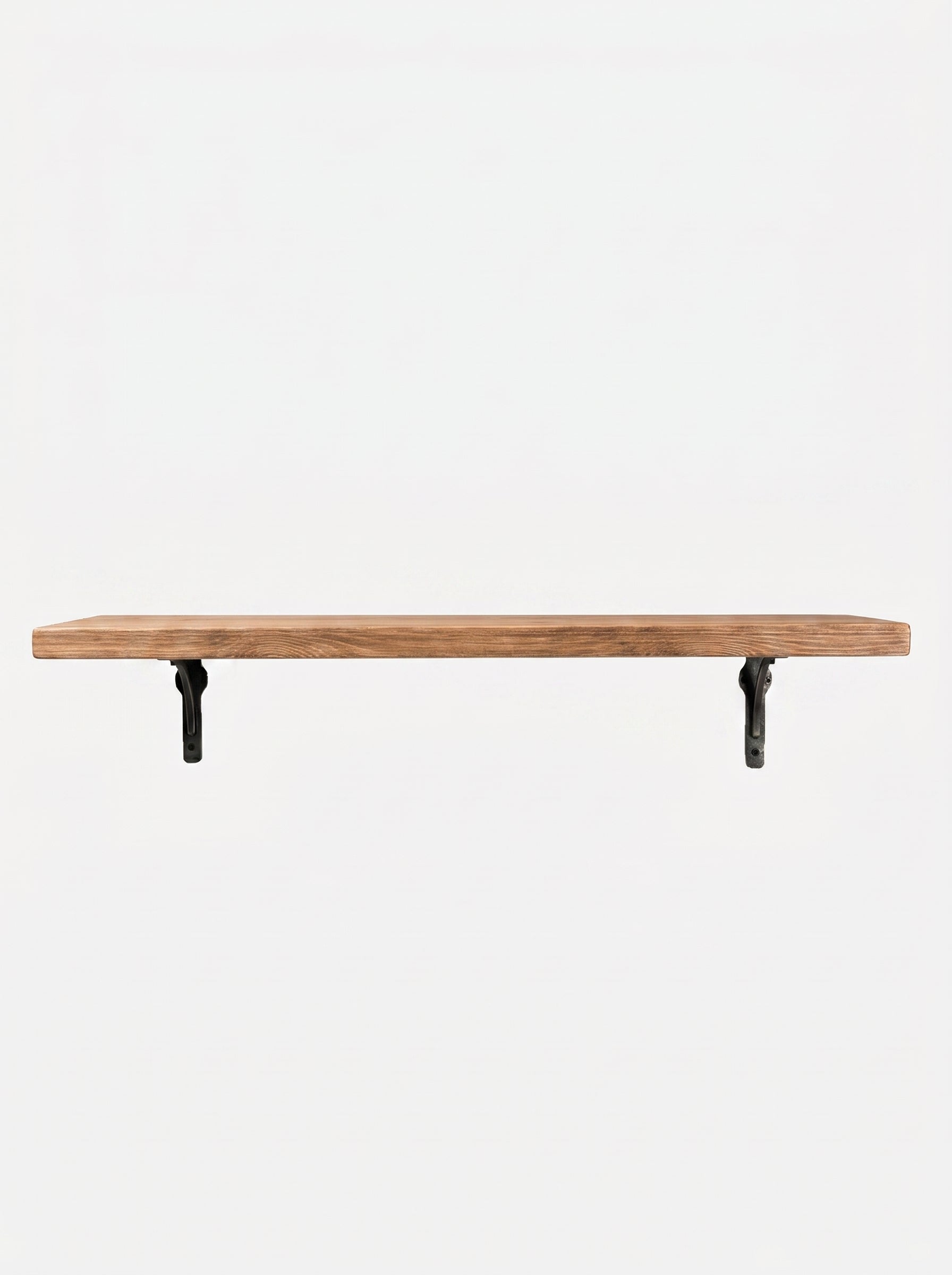 Birtley Iron Rustic Wooden Shelf with Brackets - 22cm x 3.5cm