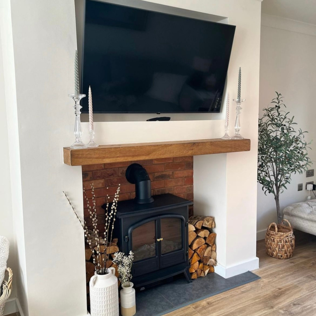 Solid Oak Fireplace Beam 4