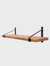 Armstrong Rustic Wooden Shelf with Brackets - 22cm x 3.5cm