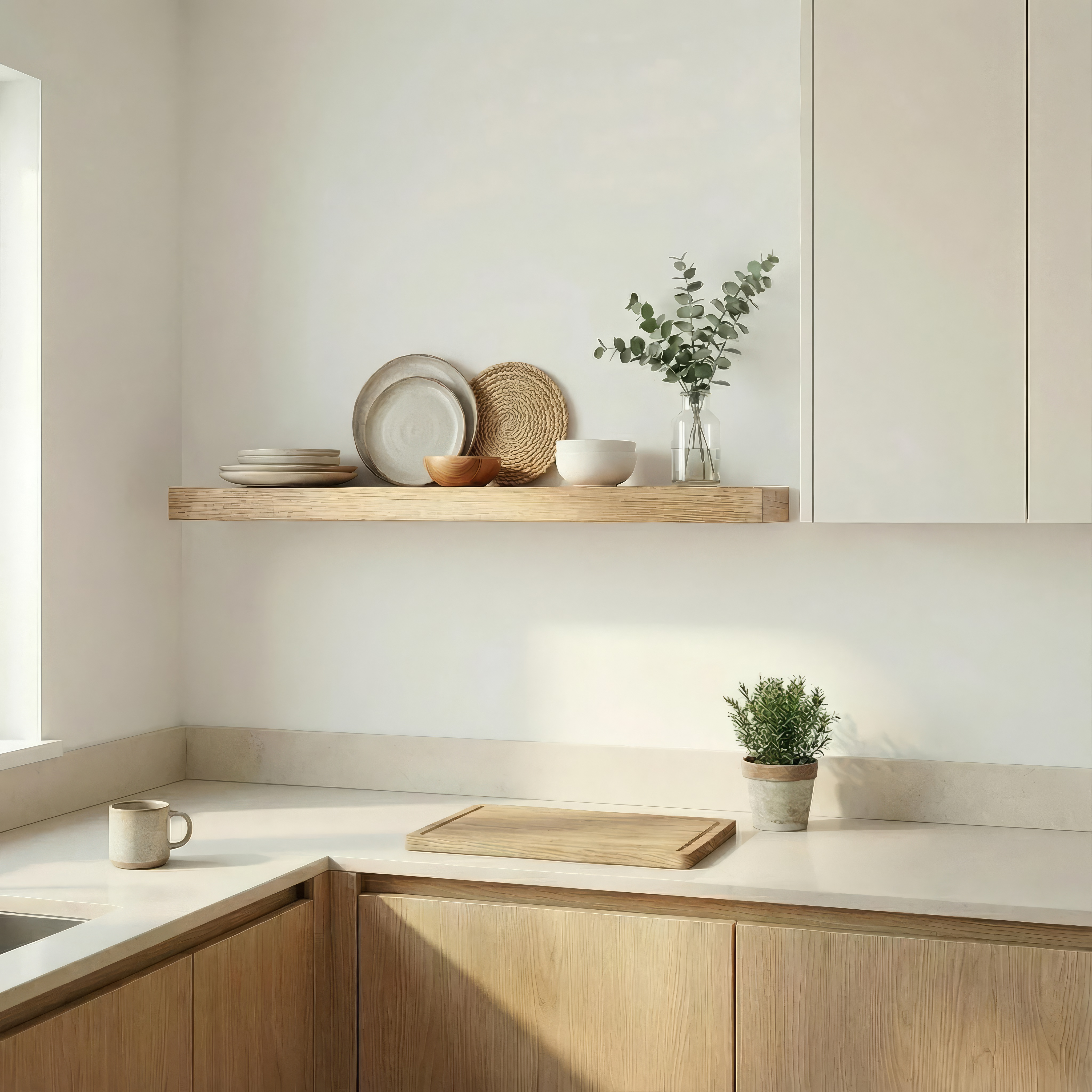 8x2 Oak Floating Shelf (19x4cm)