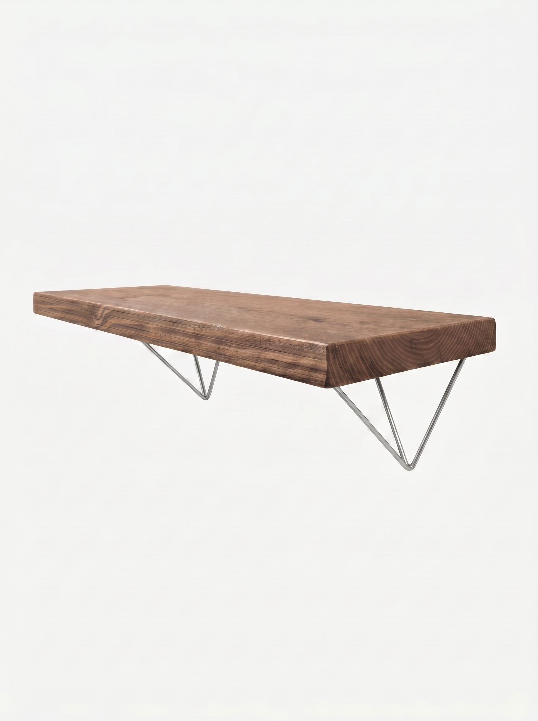 Bowes Rustic Wooden Shelf with Raw Steel Brackets - 29cm x 4.5cm