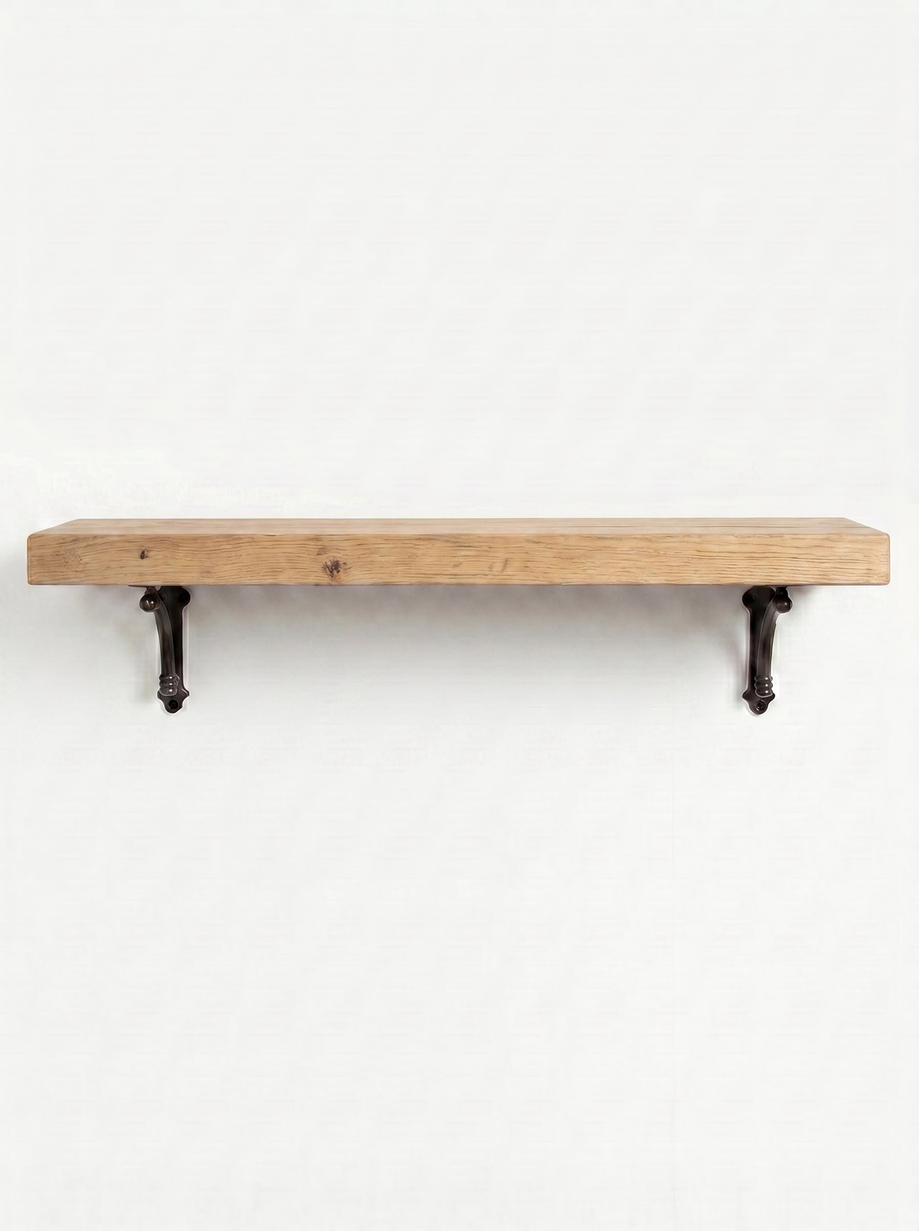 Causey Solid Wood Shelf & Brackets - 8x2 Oak Shelf (19x4cm)