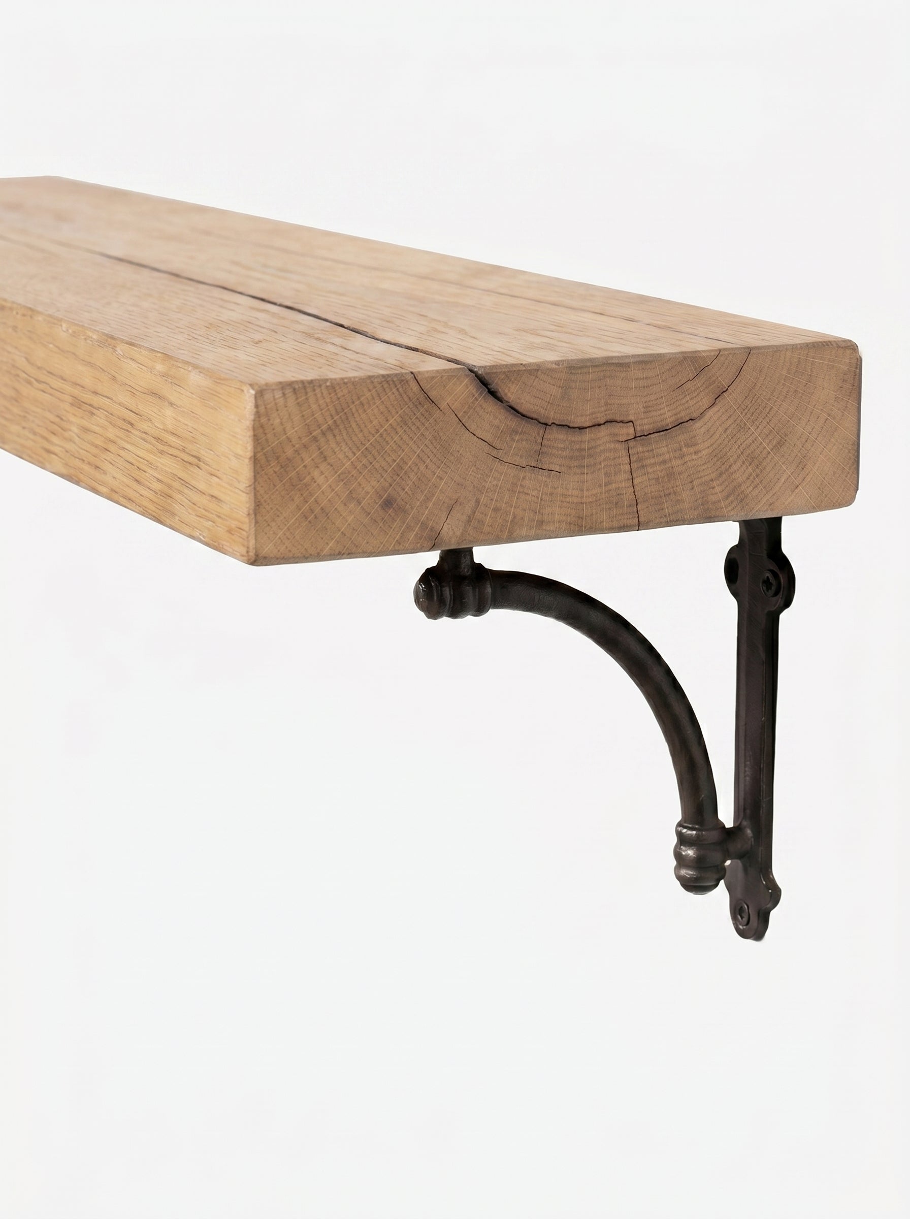 Causey Solid Wood Shelf & Brackets - 8x2 Oak Shelf (19x4cm)
