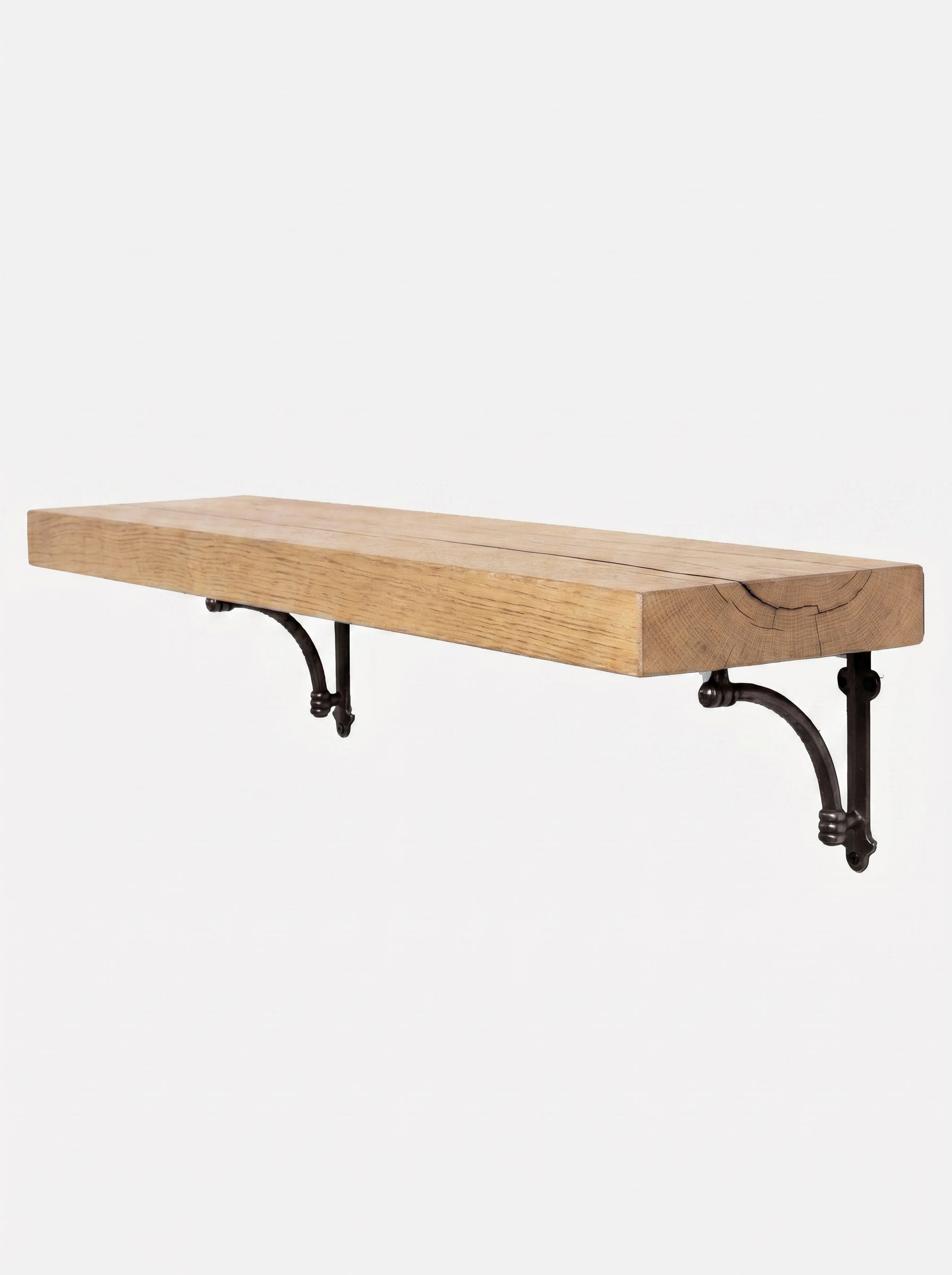 Causey Solid Wood Shelf & Brackets - 8x2 Oak Shelf (19x4cm)