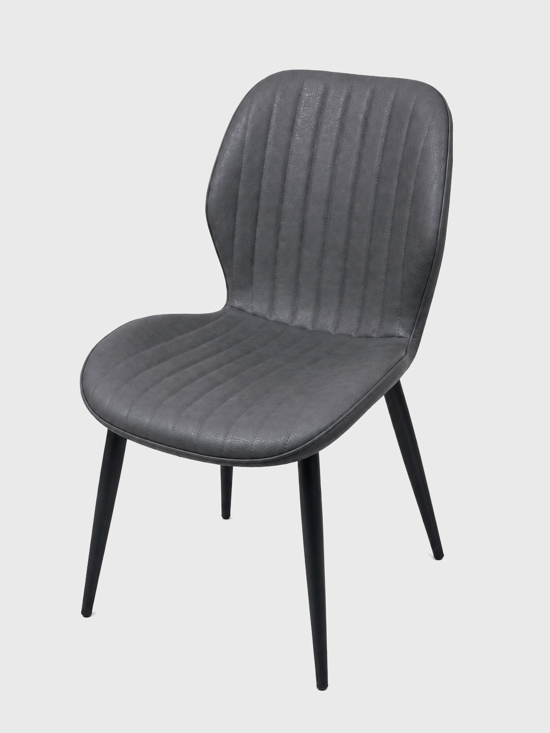 Charcoal Black Leather Dining Chair - Set of 4