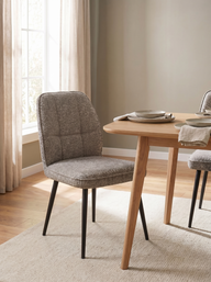 Classic Grey Upholstered Dining Chair - Set of 2 -