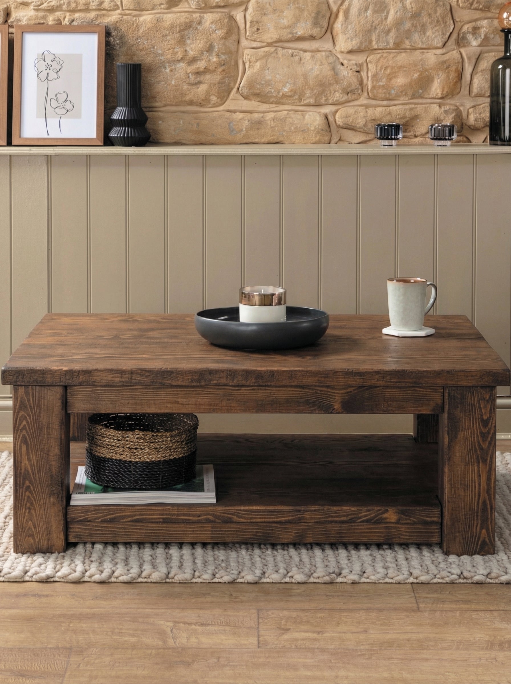 Coleridge Coffee Table with Shelf - Coffee Tables