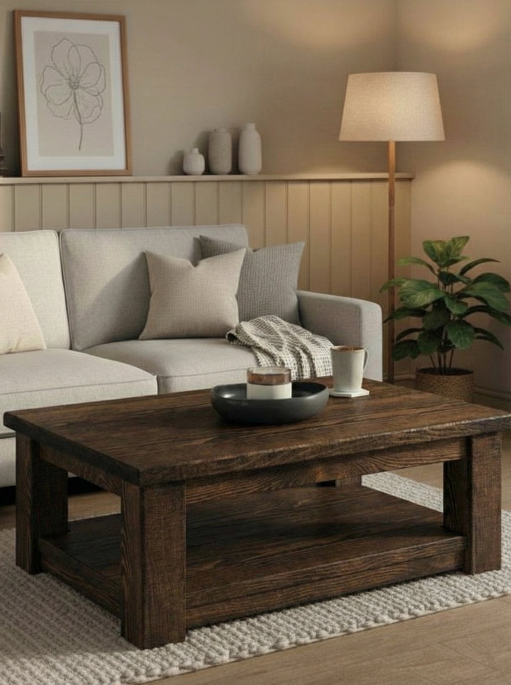 Coleridge Coffee Table with Shelf - Coffee Tables