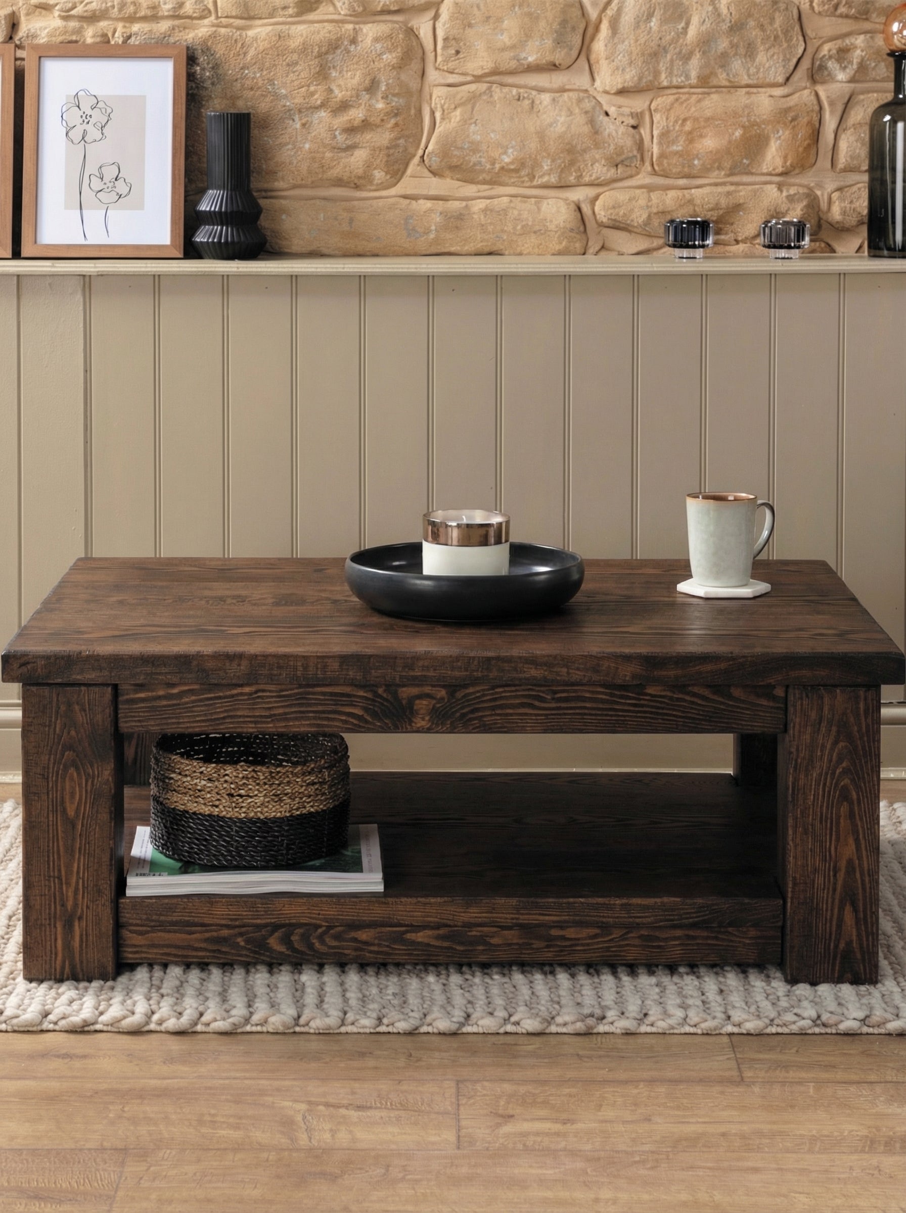 Coleridge Coffee Table with Shelf - Coffee Tables