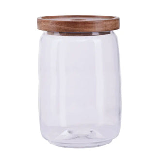 Glass Storage Jar With Wooden Lid 1260ml -