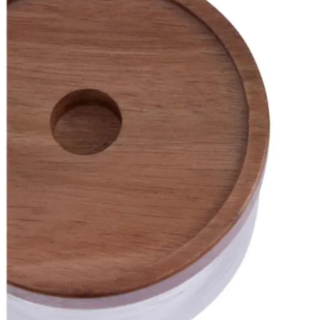 Glass Storage Jar With Wooden Lid 1260ml - Food Storage Containers