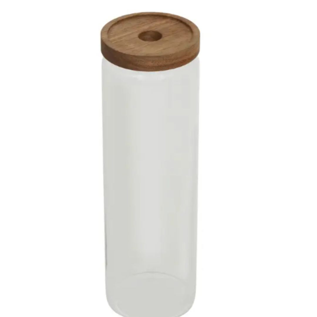 Glass Storage Jar With Wooden Lid 1600ml