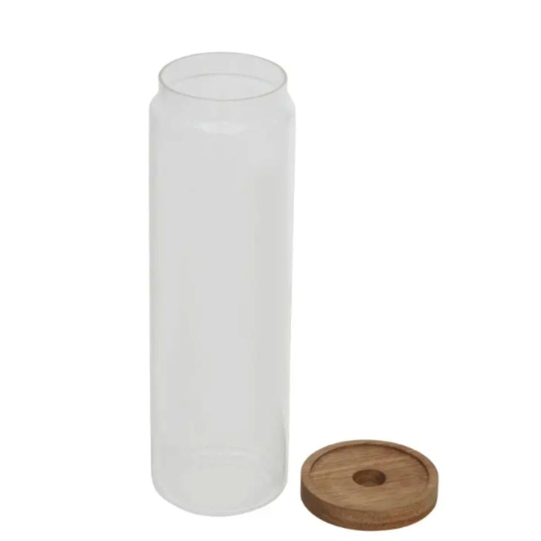 Glass Storage Jar With Wooden Lid 1600ml - Food Storage Containers