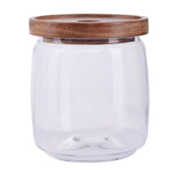 Glass Storage Jar With Wooden Lid 860ml -