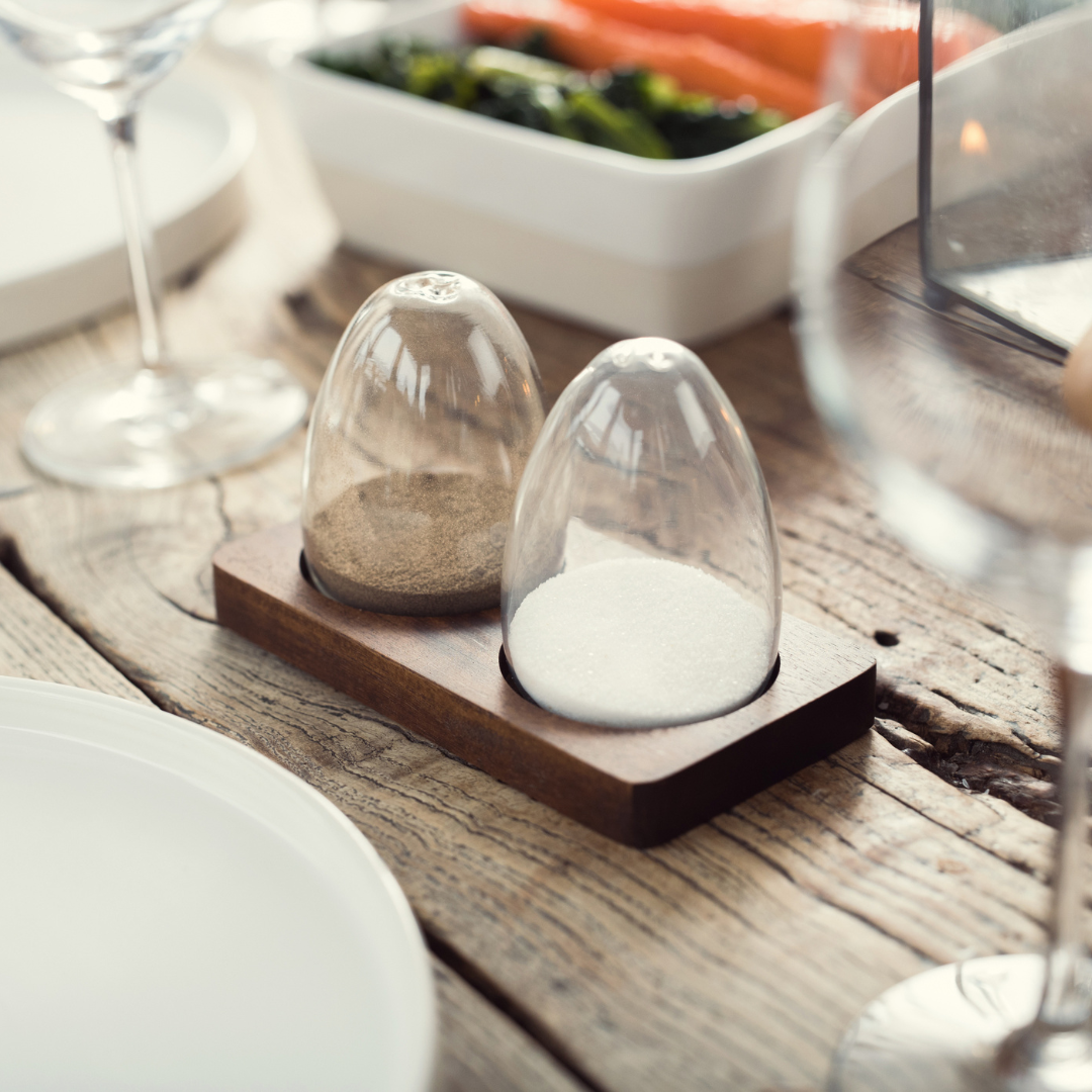 Glass Salt And Pepper Set With Tray