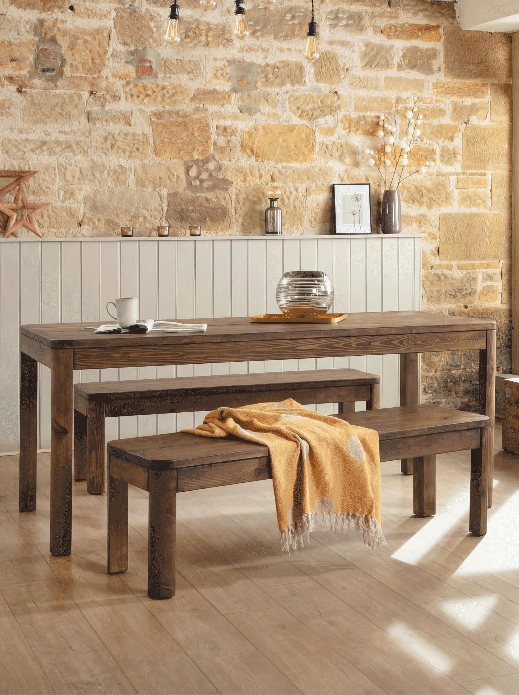 Gosforth Long Dining Table and Benches