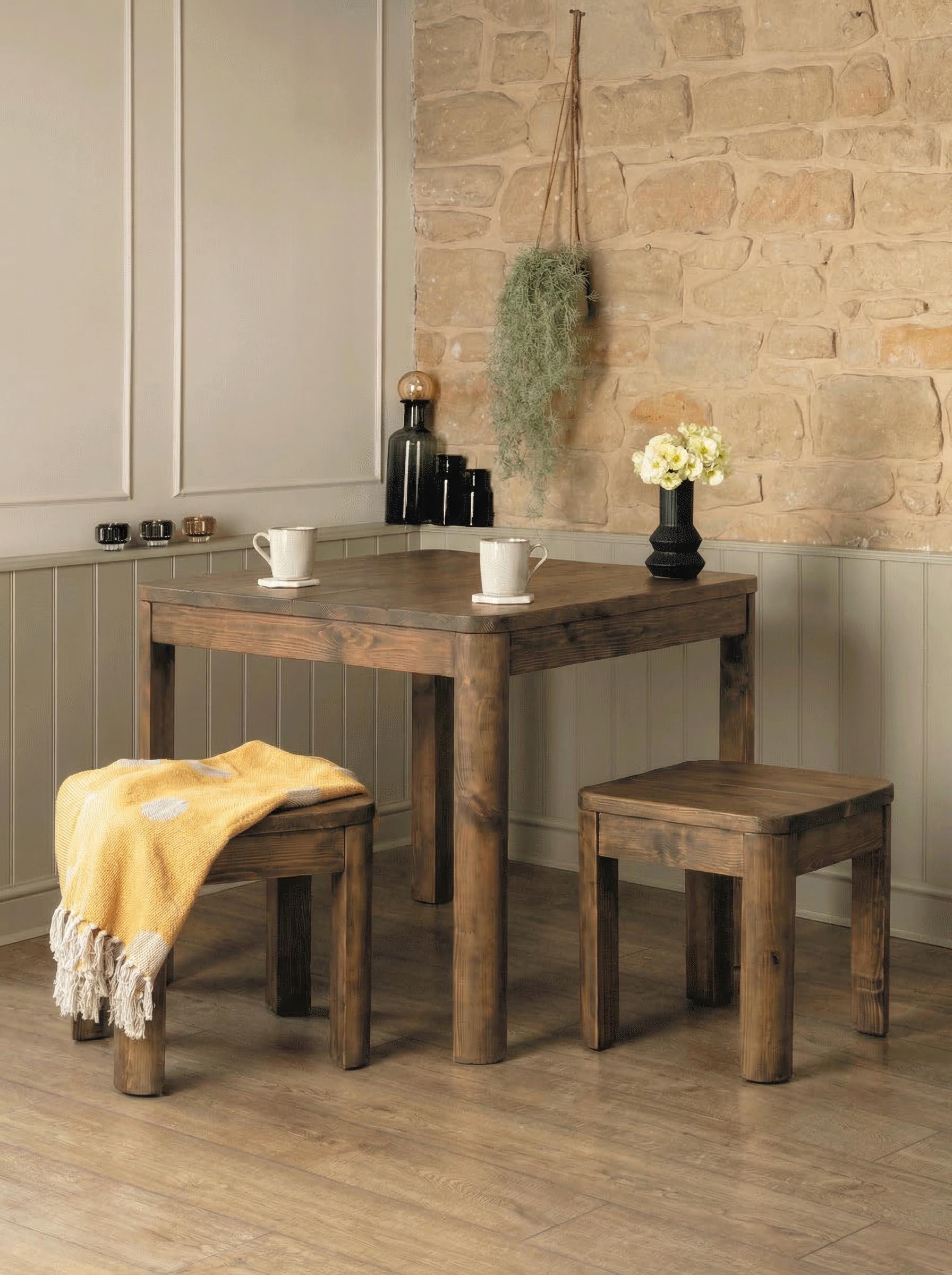 Gosforth Square Dining Table Set - Dining Table and Stools Sets