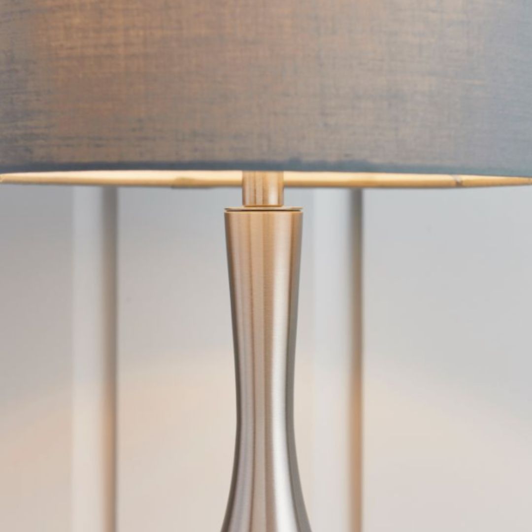 Grey And Nickel Table Lamp