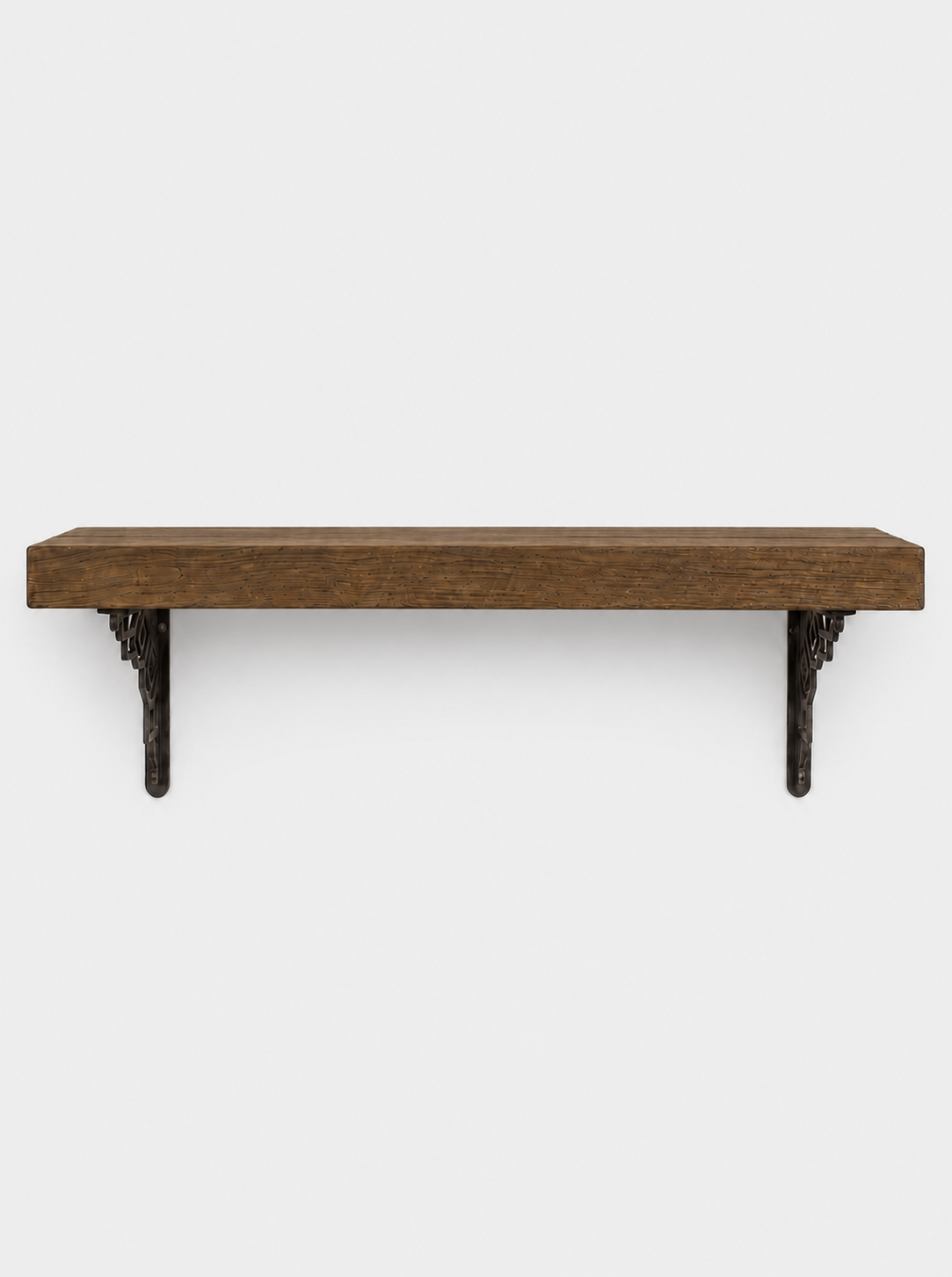 Hexham Solid Shelf with Metal Brackets - 8x2 Oak Shelf (19x4cm) - Bracketed Shelves