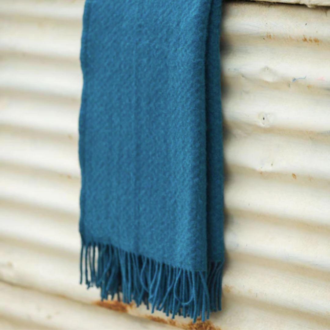 Ink Blue Wool Throw -