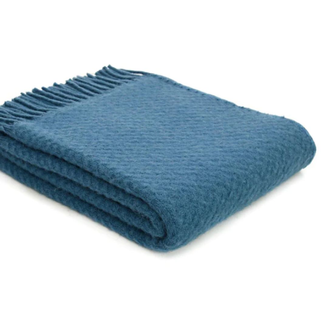 Ink Blue Wool Throw -