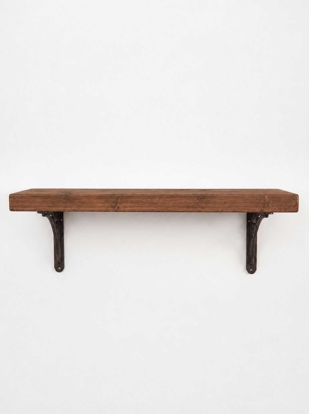 Lindisfarne Rustic Floating Shelf with Metal Brackets - 22cm x 4.5cm - Floating Shelves