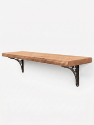 Lindisfarne Rustic Floating Shelf with Metal Brackets - 22cm x 3.5cm - Floating Shelves