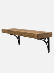 Lindisfarne Solid Wood Shelf & Brackets - 8x2 Oak Shelf (19x4cm) - Bracketed Shelves