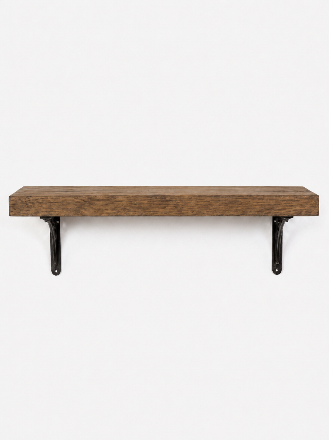 Lindisfarne Solid Wood Shelf & Brackets - 8x2 Oak Shelf (19x4cm) - Bracketed Shelves