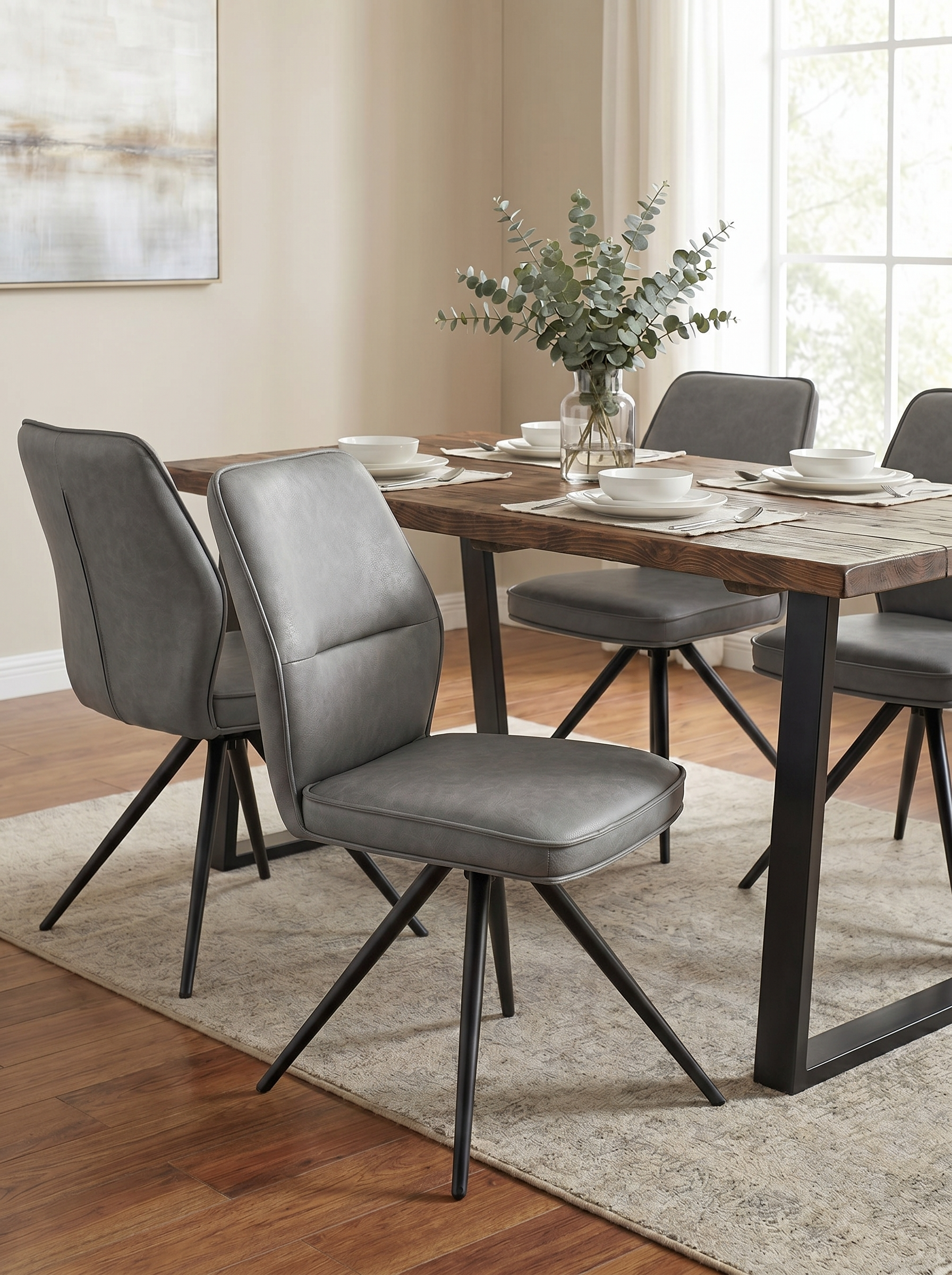 Modern Swivel Dining Chair - Set of 2 - Dining Chairs