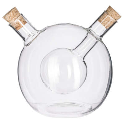 Oil And Vinegar Round Glass Bottle -