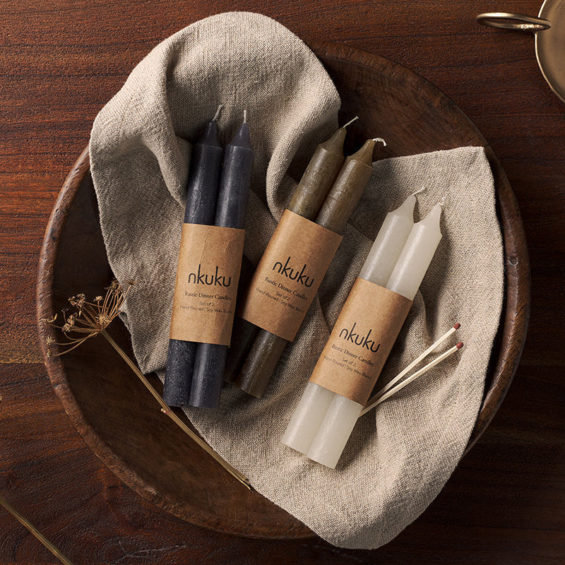 Natural Soy Dinner Candle - Set of 2