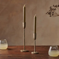 Olive Green Natural Soy Dinner Candles – Set of 2