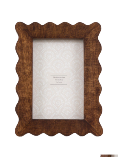 Scalloped Dark Wood Picture Frame -