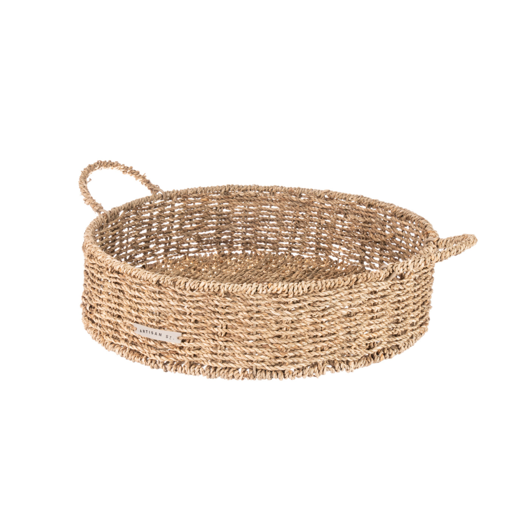 Seagrass Large Round Tray With Handles