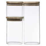 Set Of 3 Storage Jars With Lids -