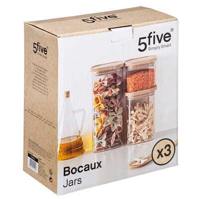 Set Of 3 Storage Jars With Lids -