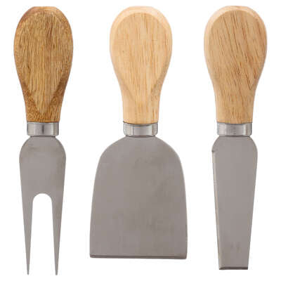 Slate And Wooden Cheese Knives Set -