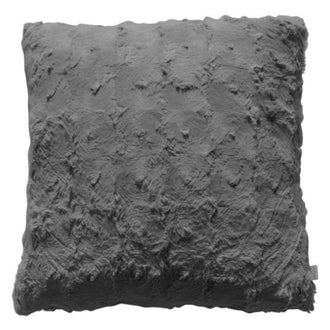 Super Soft Grey Faux Fur Cushion -