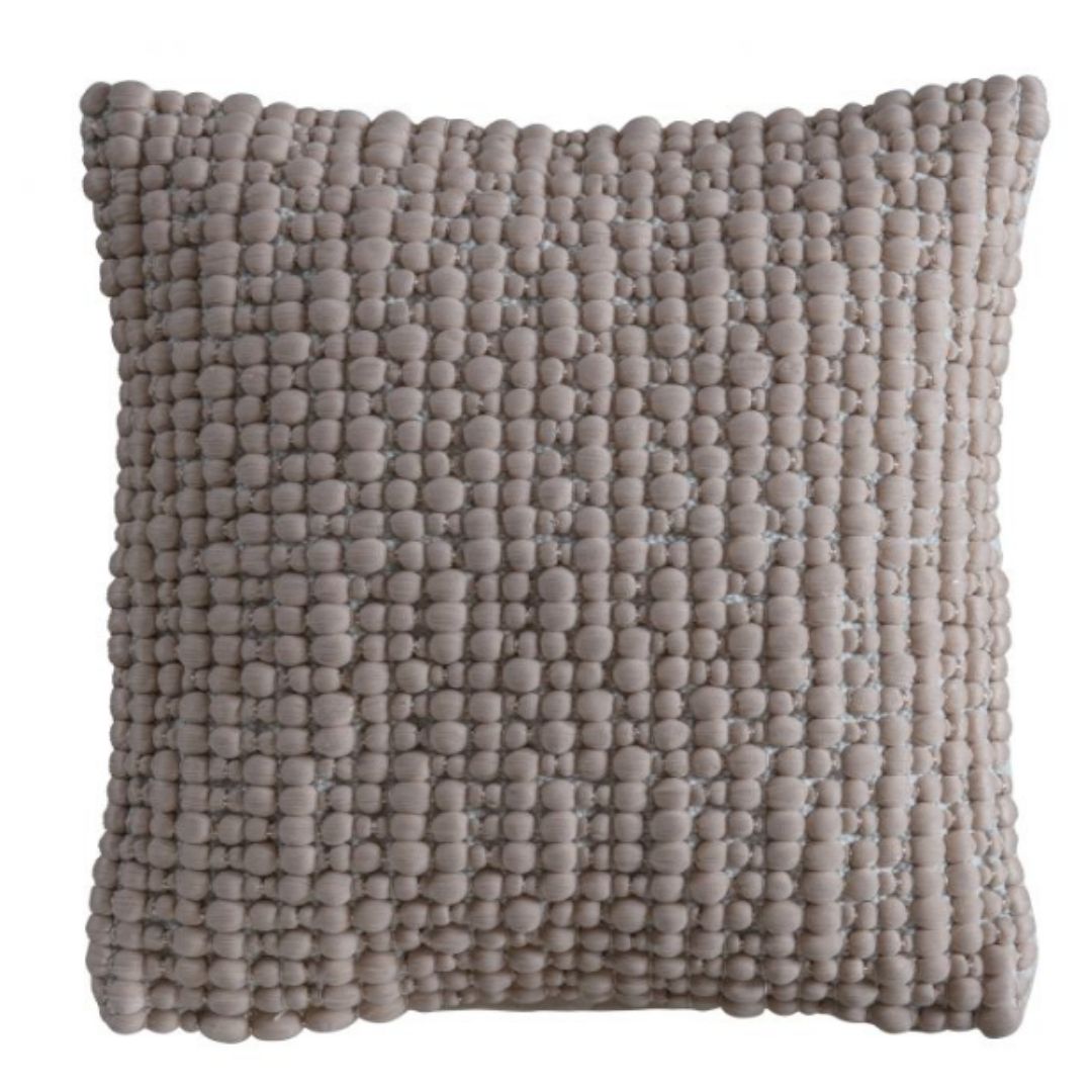 Neutral Textured Bobble Cushion -