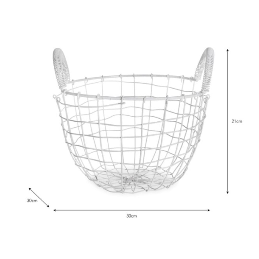 White Wire Basket - Small