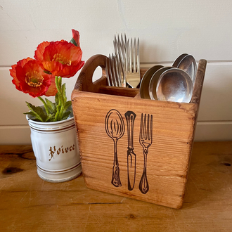 Wooden Cutlery Box -