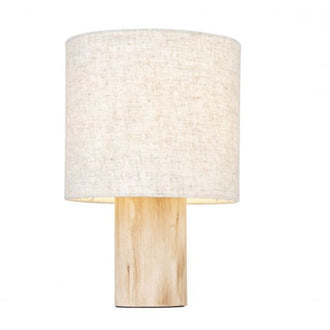 Wooden Table Lamp With Linen Shade