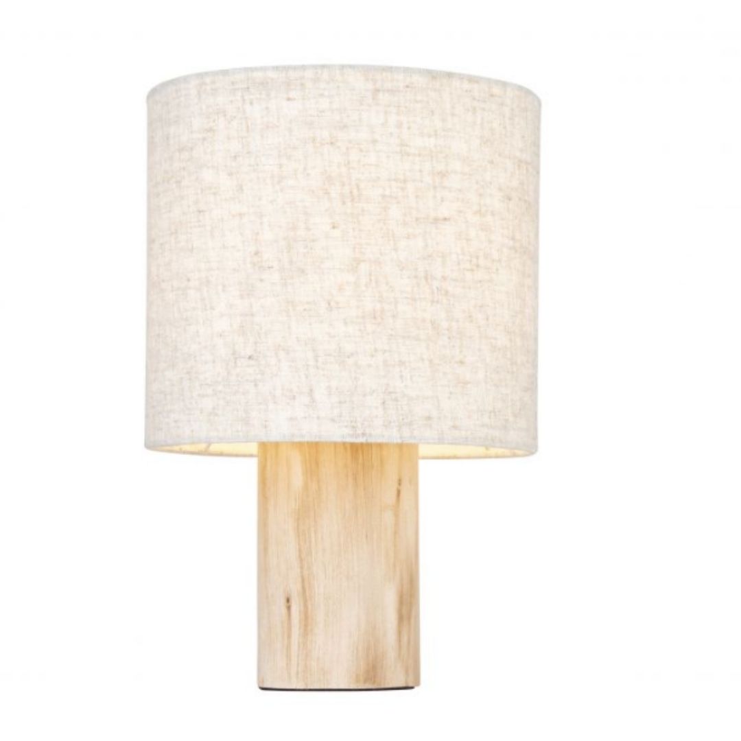 Wooden Table Lamp With Linen Shade