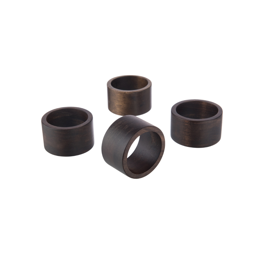 Wooden Napkin Ring Set -